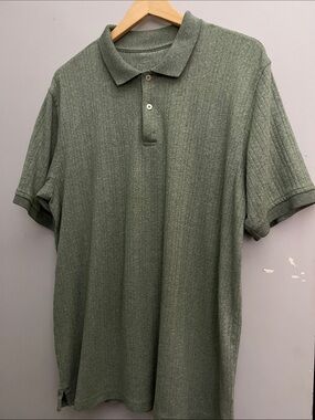 Covington Men's Ribbed Olive Polo - Short Sleeve